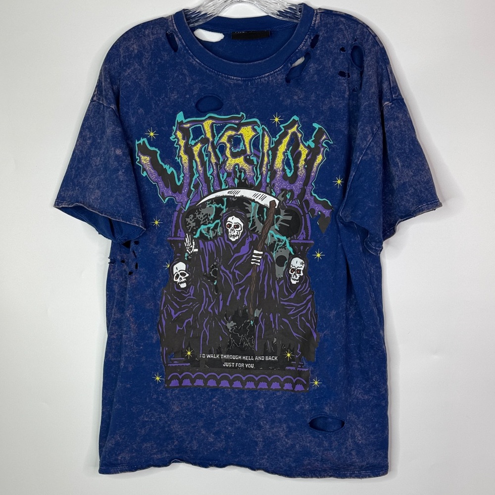 Vitriol Augustine Reapers Blue Boyfriend Tshirt Size Small